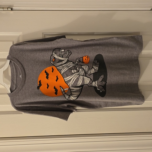 THEREABOUTS BOYS GRAY HALLOWEEN DINOSAUR SHORT SLEEVE TEE-SHIRT SIZE LARGE 14/16 - Picture 2 of 10